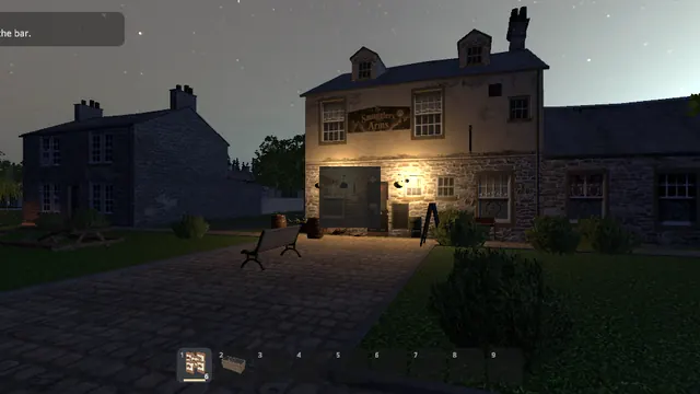 The Smuggler's Arms after dark.
